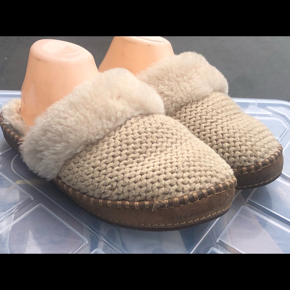 UGG Aira Sweater Knit Fur Slippers Shoes